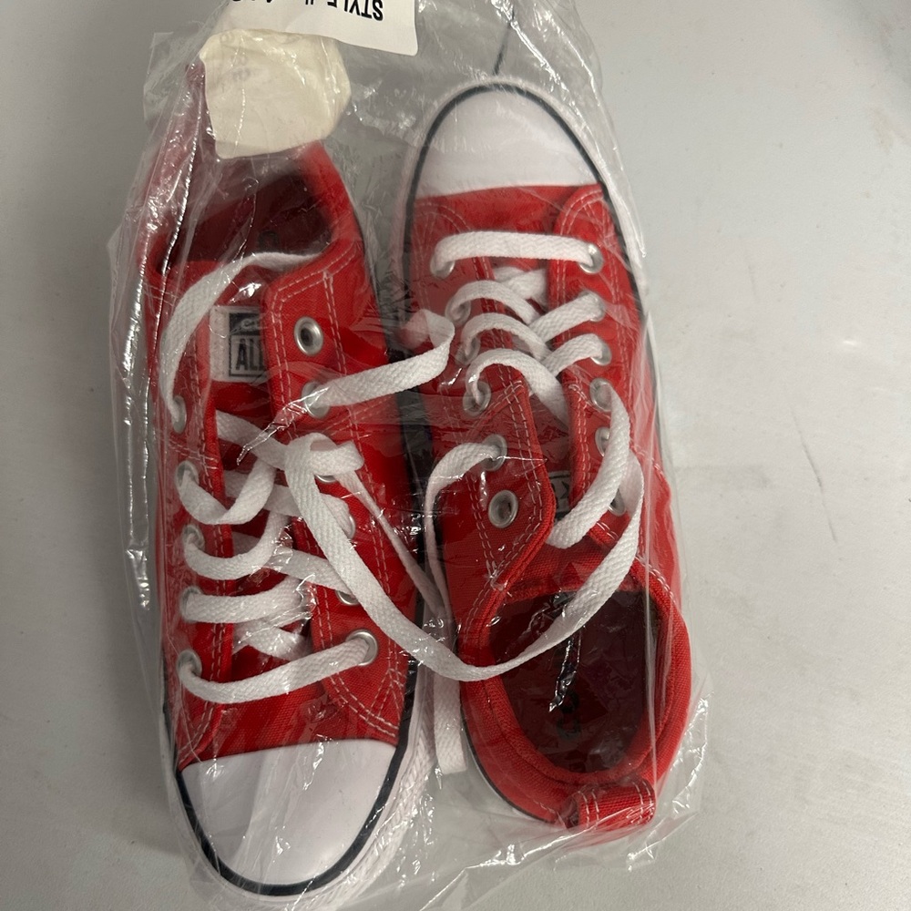 Converse Red and White High-Top Sneakers